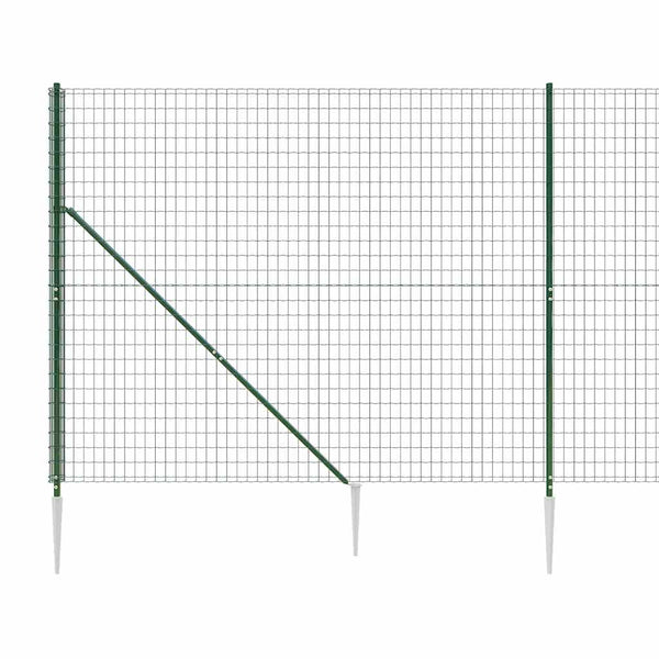 Maschendrahtzaun mit Bodenhülsen Grün 1,6x25 m