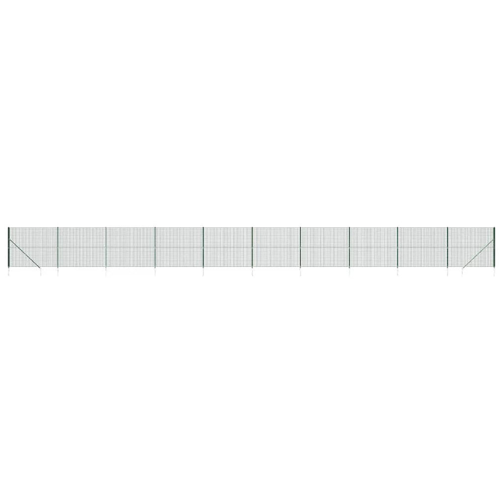 Maschendrahtzaun mit Bodenhülsen Grün 1,8x25 m