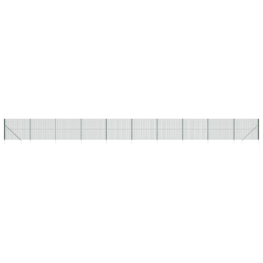 Maschendrahtzaun mit Bodenhülsen Grün 2x25 m