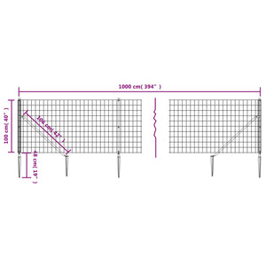 Maschendrahtzaun mit Bodenhülsen Grün 1x10 m