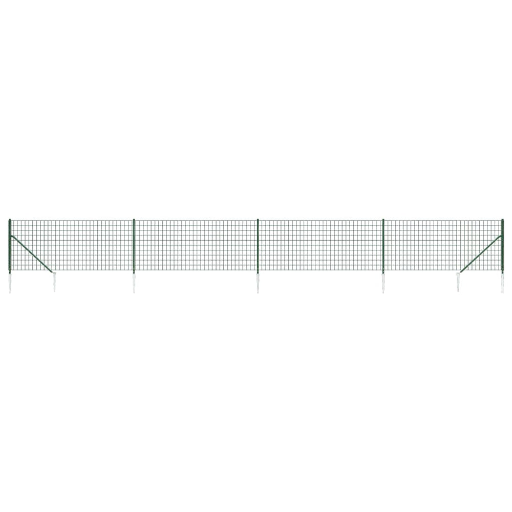 Maschendrahtzaun mit Bodenhülsen Grün 1,1x10 m