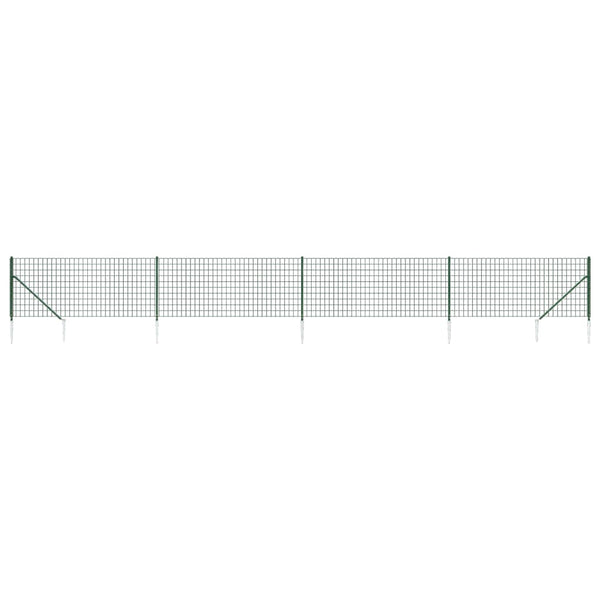 Maschendrahtzaun mit Bodenhülsen Grün 1,1x10 m