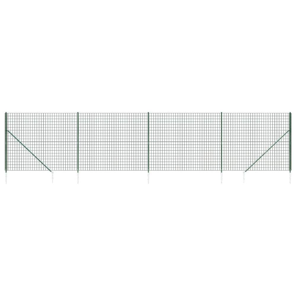 Maschendrahtzaun mit Bodenhülsen Grün 1,4x10 m