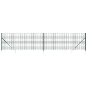 Maschendrahtzaun mit Bodenhülsen Grün 1,4x10 m