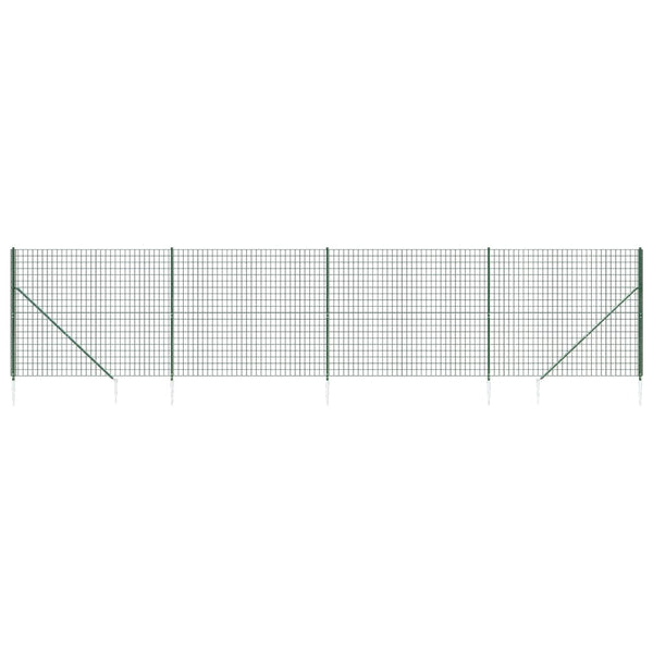 Maschendrahtzaun mit Bodenhülsen Grün 1,4x10 m