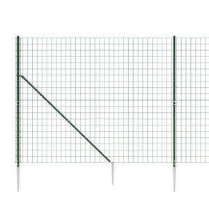 Maschendrahtzaun mit Bodenhülsen Grün 1,4x10 m