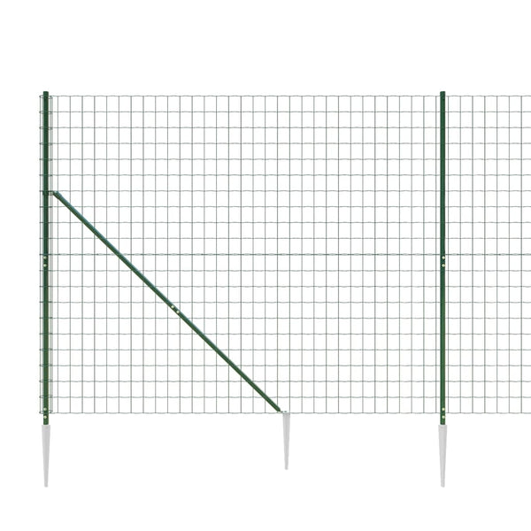Maschendrahtzaun mit Bodenhülsen Grün 1,4x10 m