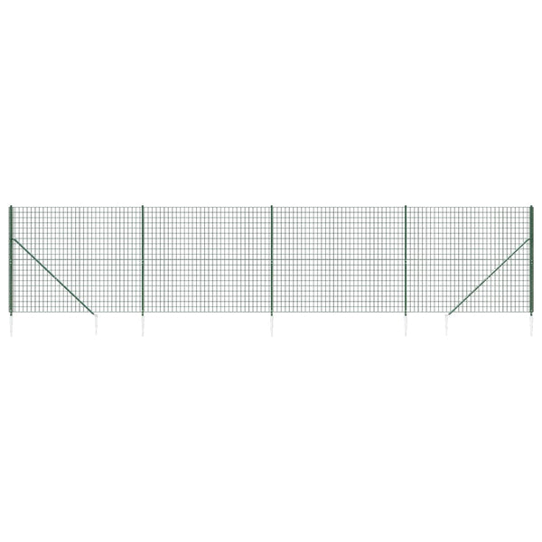 Maschendrahtzaun mit Bodenhülsen Grün 1,6x10 m