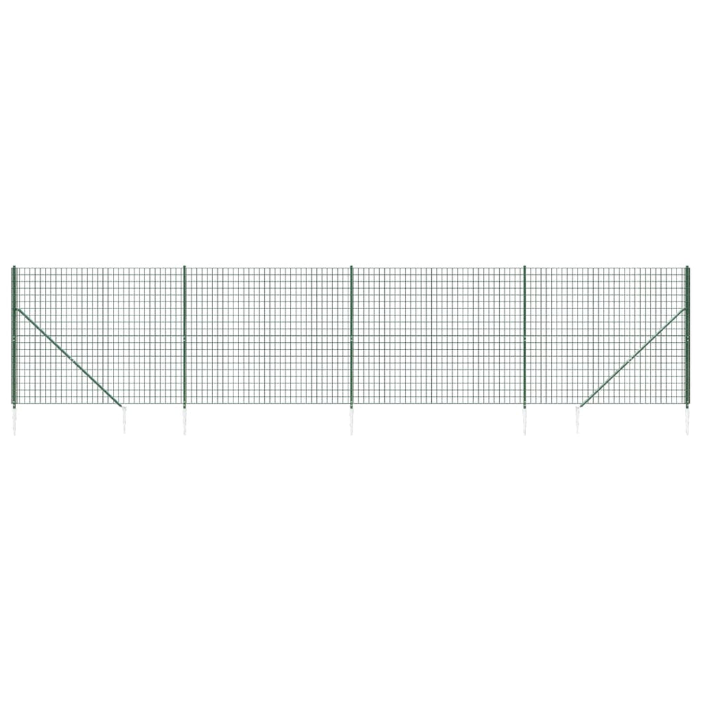 Maschendrahtzaun mit Bodenhülsen Grün 2x10 m