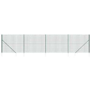 Maschendrahtzaun mit Bodenhülsen Grün 2x10 m