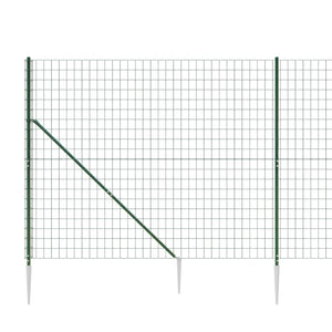 Maschendrahtzaun mit Bodenhülsen Grün 2x10 m