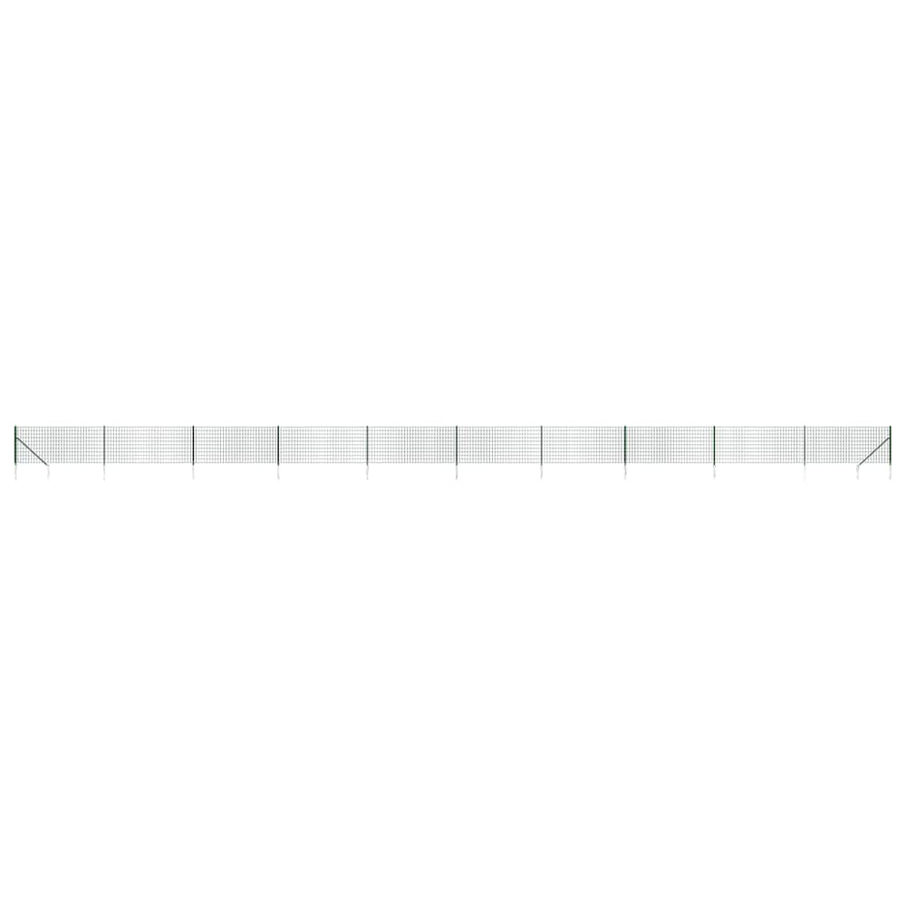 Maschendrahtzaun mit Bodenhülsen Grün 0,8x25 m