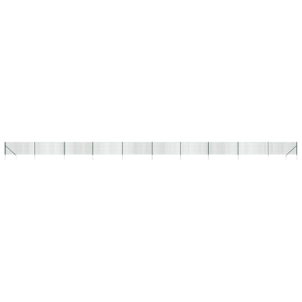 Maschendrahtzaun mit Bodenhülsen Grün 1x25 m
