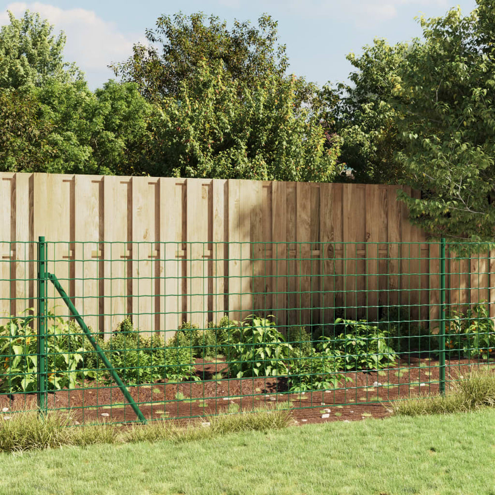 Maschendrahtzaun mit Bodenhülsen Grün 1x25 m