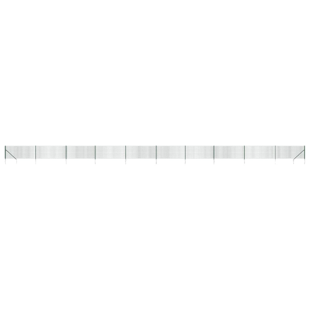Maschendrahtzaun mit Bodenhülsen Grün 1,1x25 m