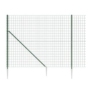 Maschendrahtzaun mit Bodenhülsen Grün 1,4x25 m