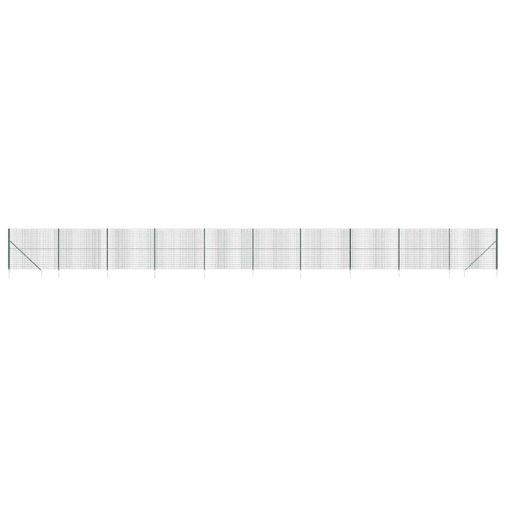 Maschendrahtzaun mit Bodenhülsen Grün 1,6x25 m