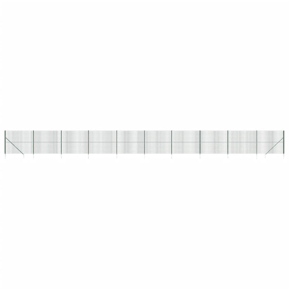 Maschendrahtzaun mit Bodenhülsen Grün 1,8x25 m