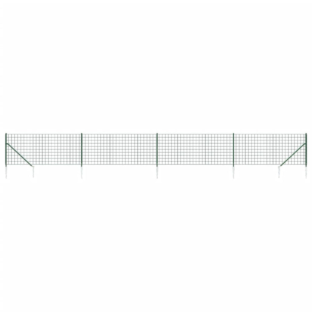 Maschendrahtzaun mit Bodenhülsen Grün 1,1x10 m
