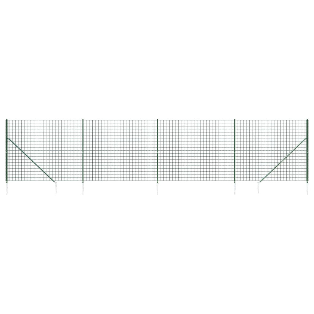 Maschendrahtzaun mit Bodenhülsen Grün 1,6x10 m