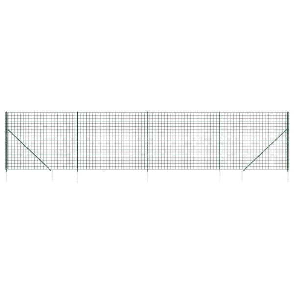 Maschendrahtzaun mit Bodenhülsen Grün 1,6x10 m