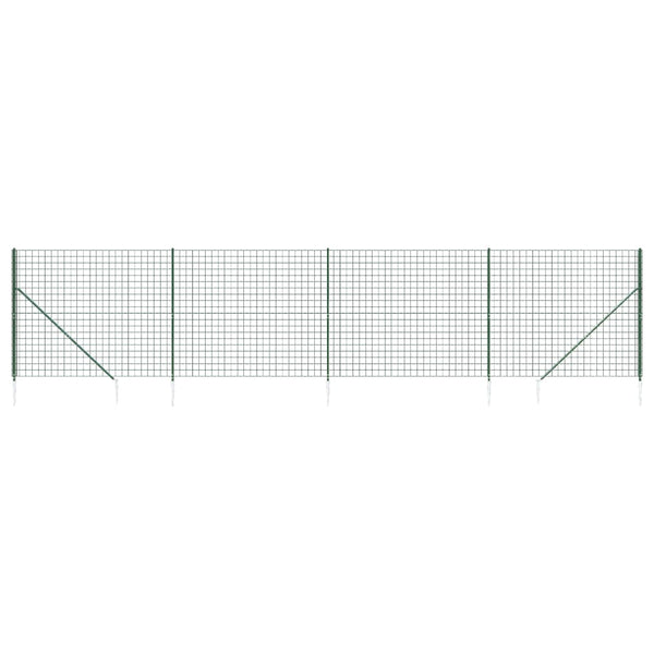 Maschendrahtzaun mit Bodenhülsen Grün 2x10 m