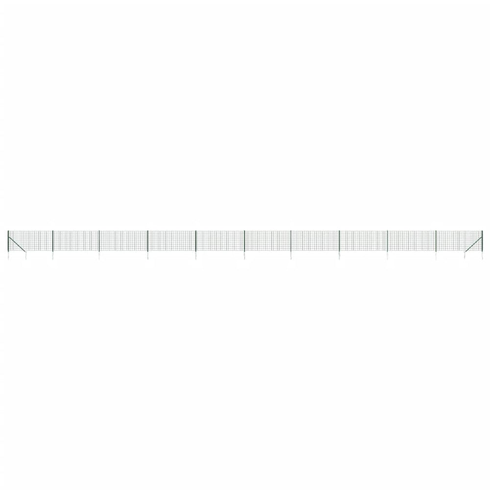 Maschendrahtzaun mit Bodenhülsen Grün 0,8x25 m
