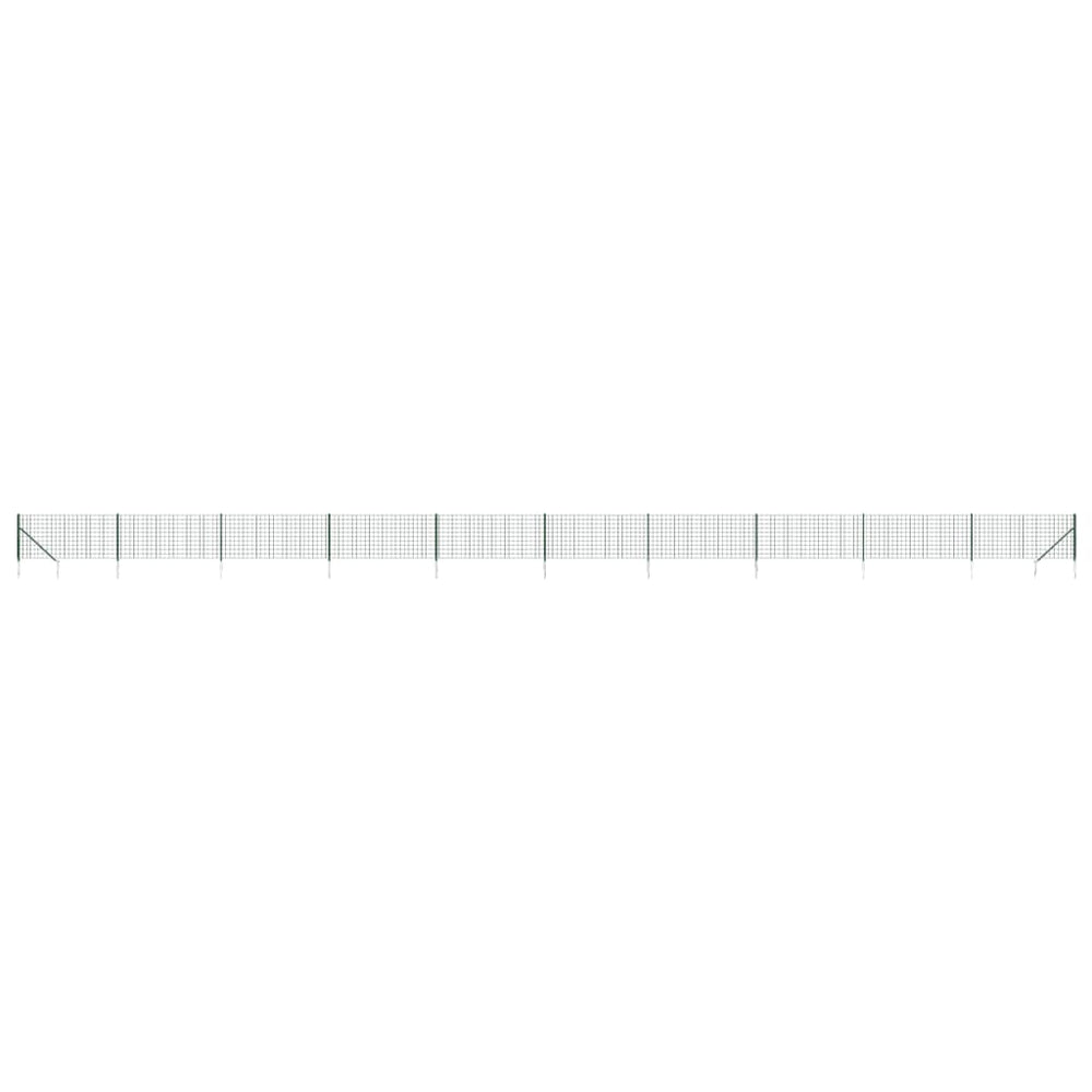 Maschendrahtzaun mit Bodenhülsen Grün 1,1x25 m