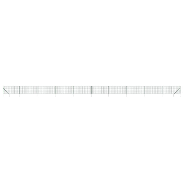 Maschendrahtzaun mit Bodenhülsen Grün 1,1x25 m