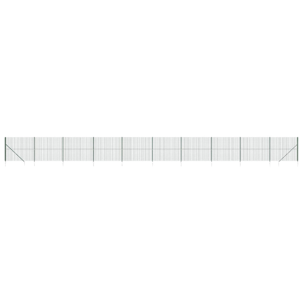 Maschendrahtzaun mit Bodenhülsen Grün 1,4x25 m