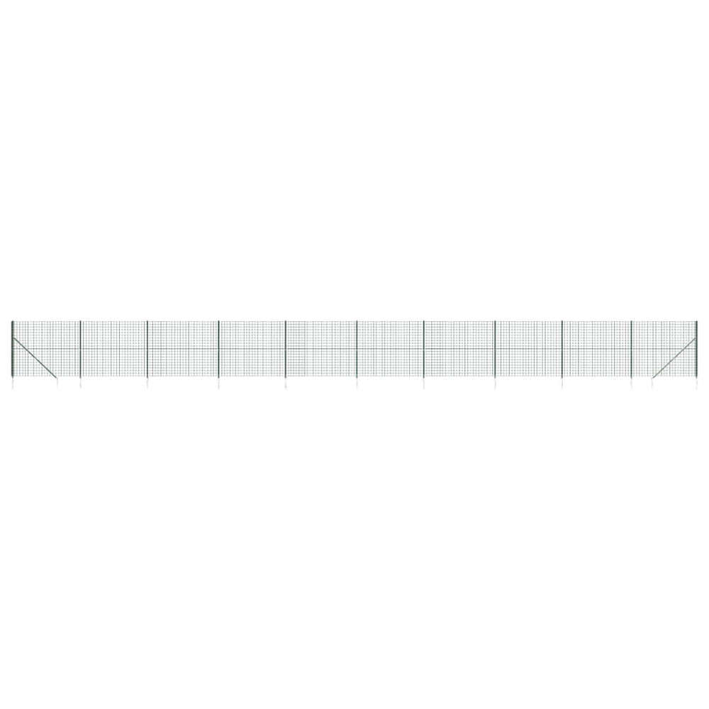 Maschendrahtzaun mit Bodenhülsen Grün 2,2x25 m