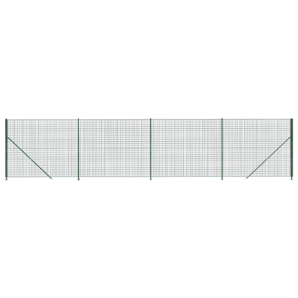 Maschendrahtzaun mit Bodenflansch Grün 1,4x10 m