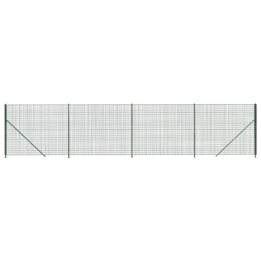 Maschendrahtzaun mit Bodenflansch Grün 2x10 m