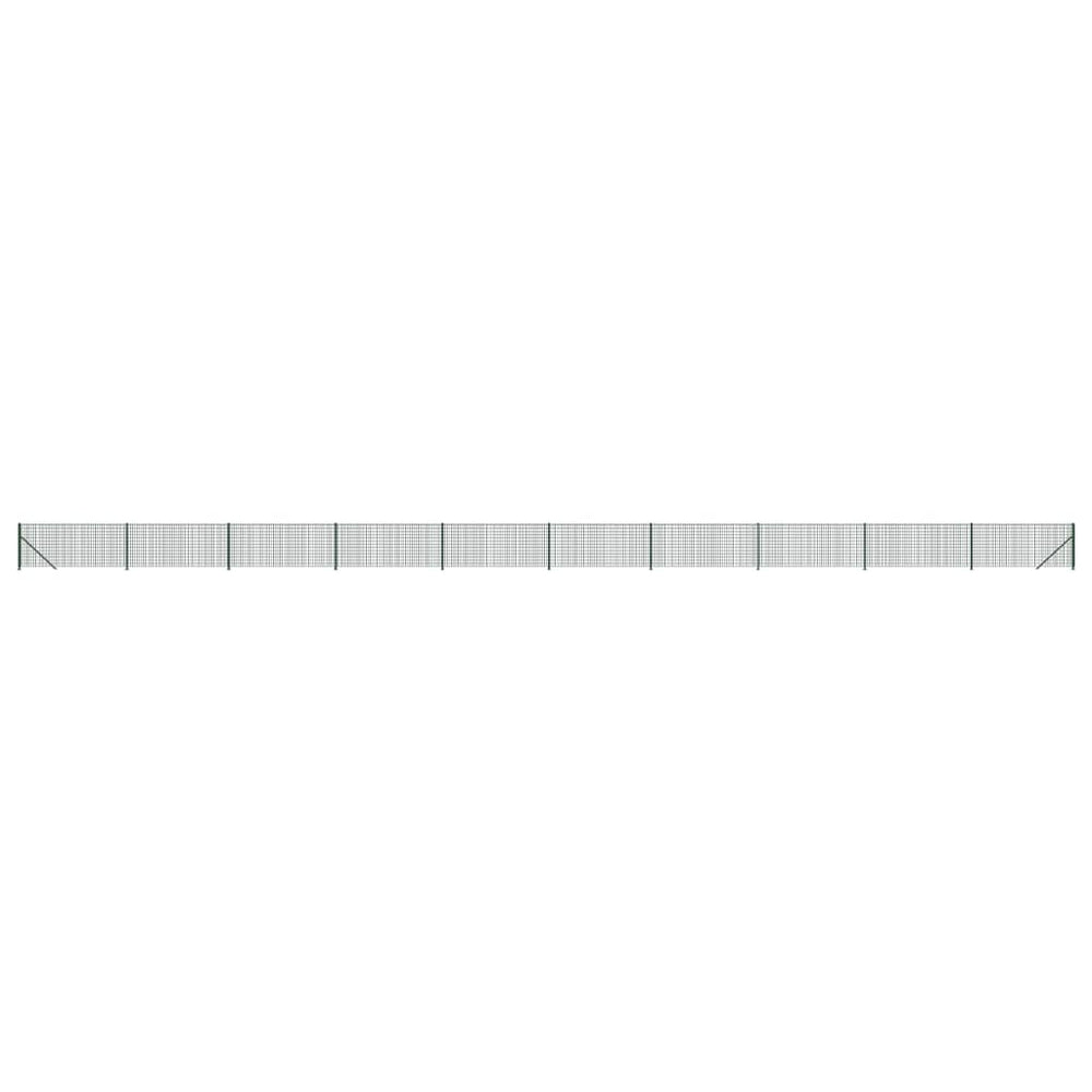 Maschendrahtzaun mit Bodenflansch Grün 0,8x25 m