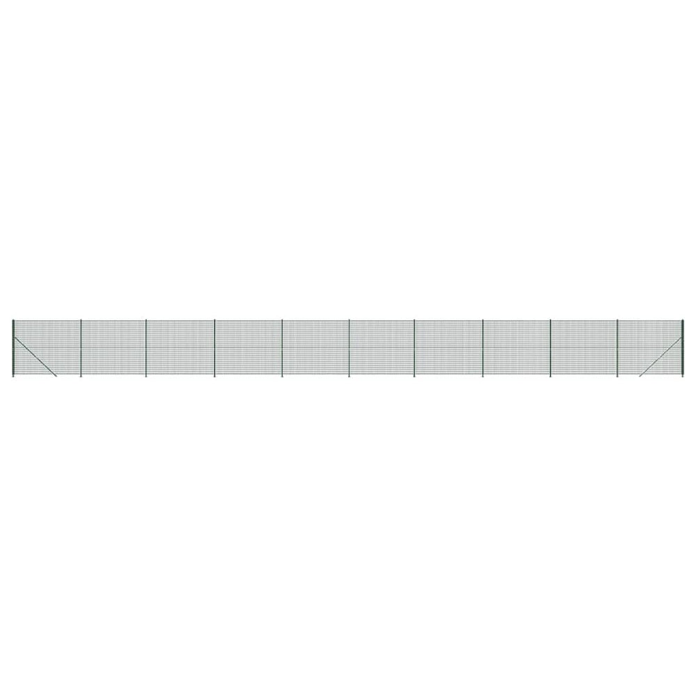 Maschendrahtzaun mit Bodenflansch Grün 1,4x25 m