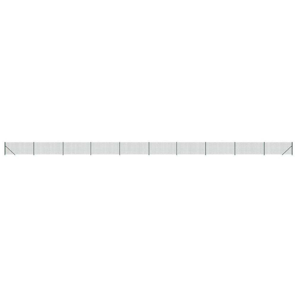 Maschendrahtzaun mit Bodenflansch Grün 0,8x25 m