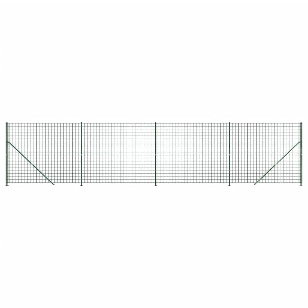 Maschendrahtzaun mit Bodenflansch Grün 1,4x10 m