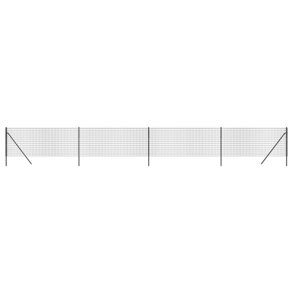 Maschendrahtzaun Anthrazit 0,8x10 m Verzinkter Stahl