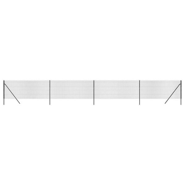 Maschendrahtzaun Anthrazit 0,8x10 m Verzinkter Stahl