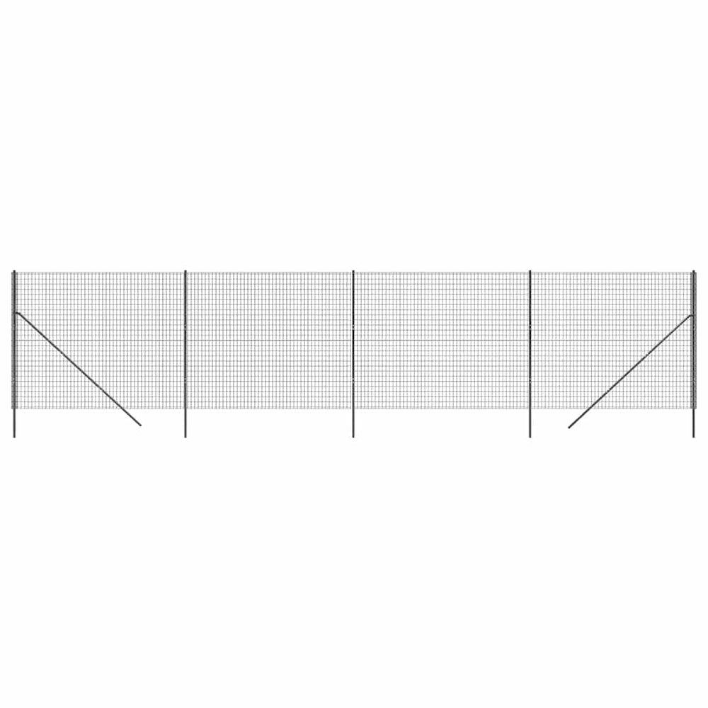 Maschendrahtzaun Anthrazit 1,6x10 m Verzinkter Stahl