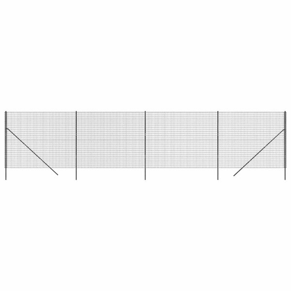 Maschendrahtzaun Anthrazit 1,6x10 m Verzinkter Stahl