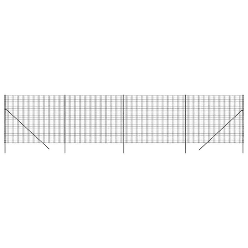 Maschendrahtzaun Anthrazit 2,2x10 m Verzinkter Stahl