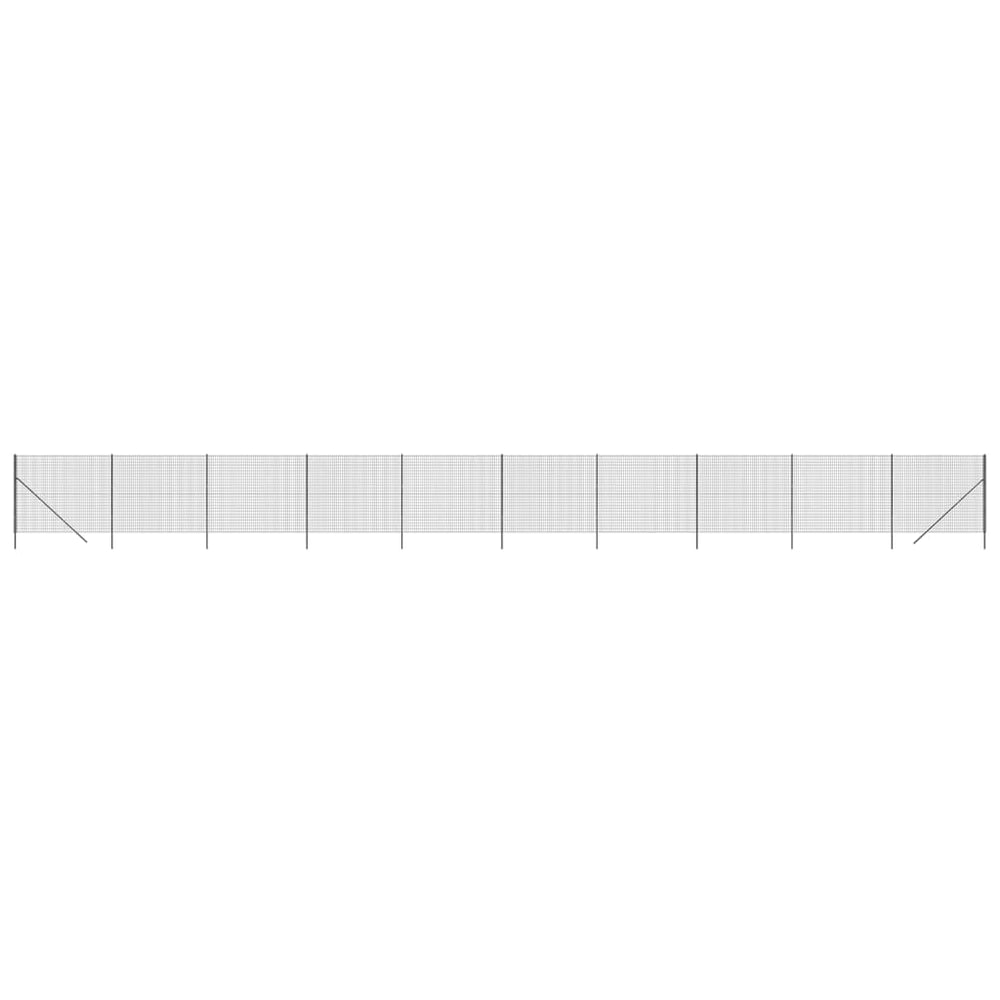 Maschendrahtzaun Anthrazit 1,4x25 m Verzinkter Stahl
