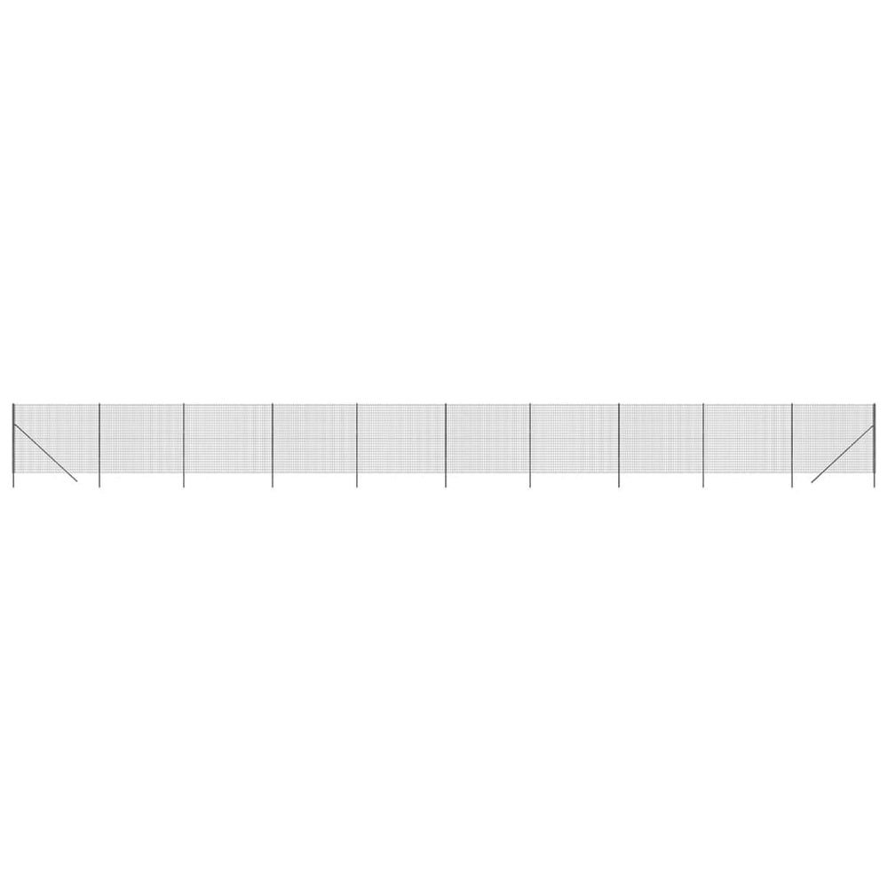 Maschendrahtzaun Anthrazit 1,6x25 m Verzinkter Stahl