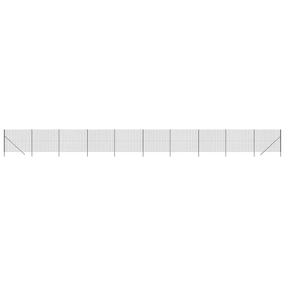 Maschendrahtzaun Anthrazit 2x25 m Verzinkter Stahl