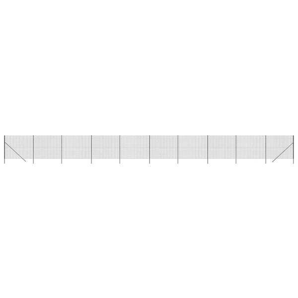 Maschendrahtzaun Anthrazit 2x25 m Verzinkter Stahl