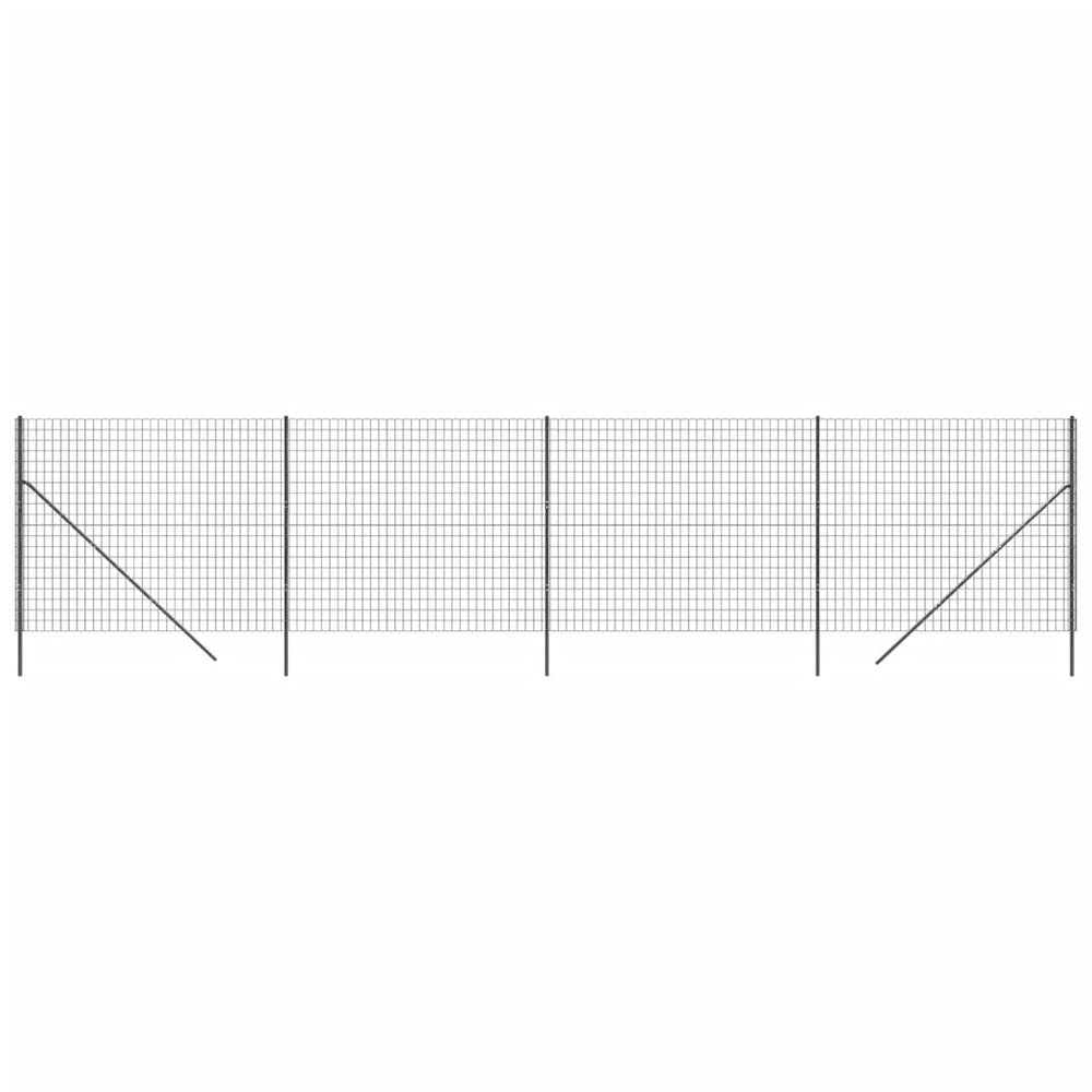 Maschendrahtzaun Anthrazit 1,4x10 m Verzinkter Stahl