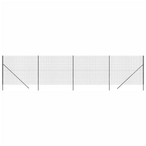 Maschendrahtzaun Anthrazit 1,4x10 m Verzinkter Stahl