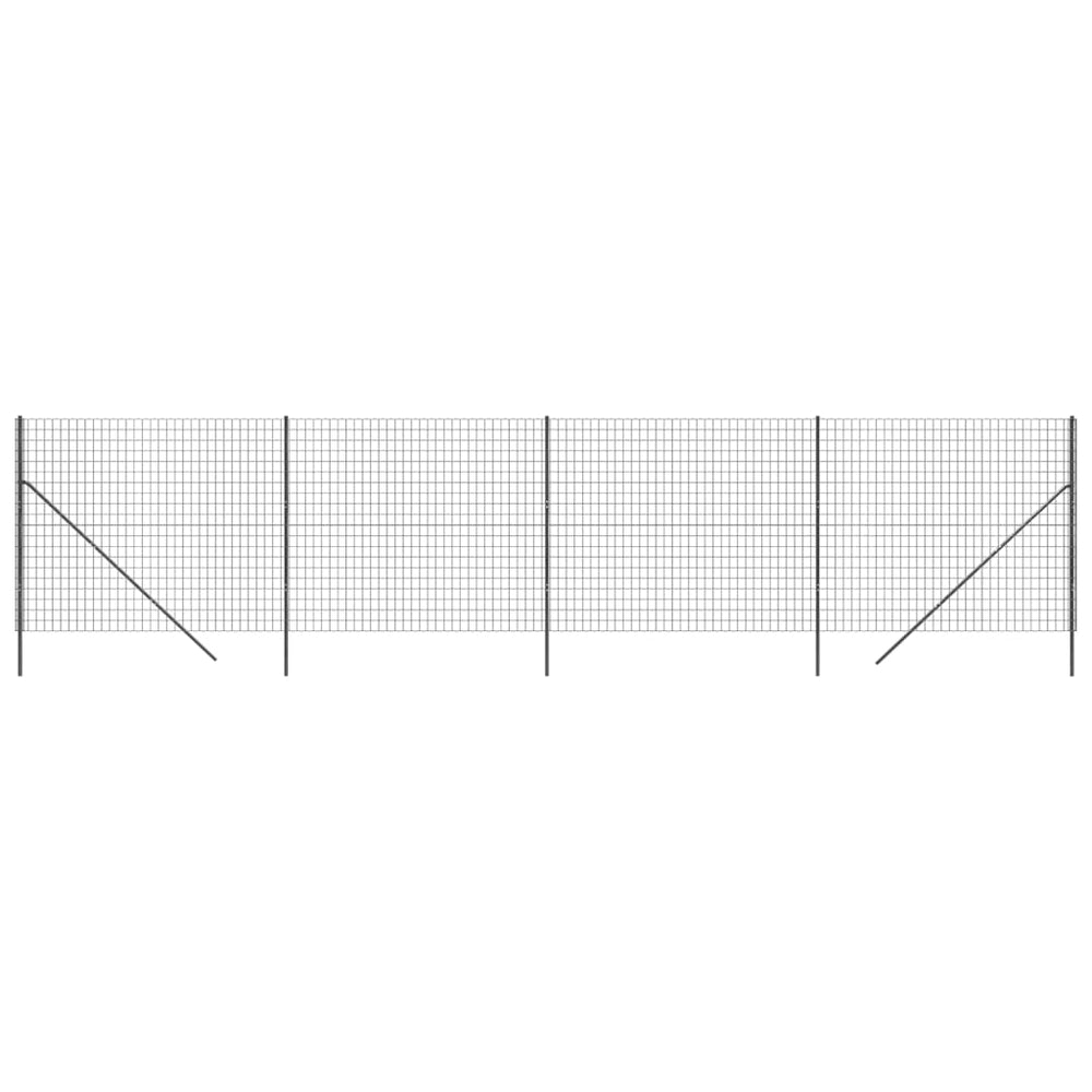 Maschendrahtzaun Anthrazit 1,6x10 m Verzinkter Stahl