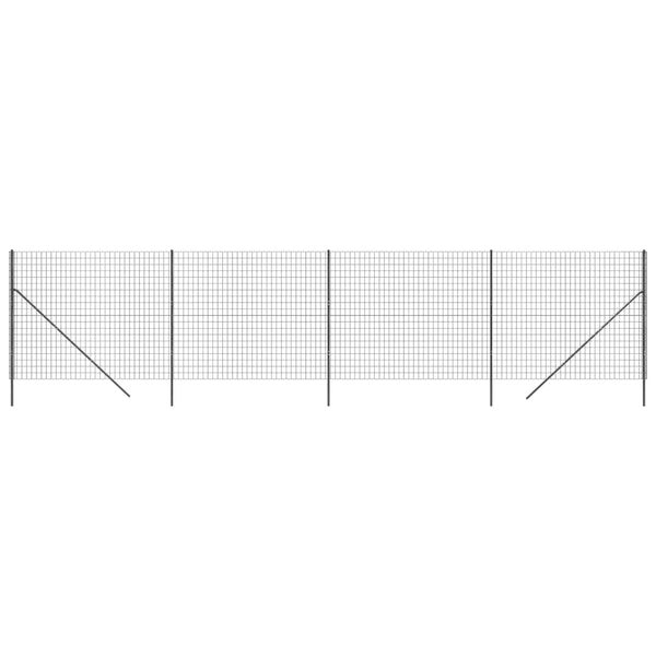 Maschendrahtzaun Anthrazit 1,6x10 m Verzinkter Stahl